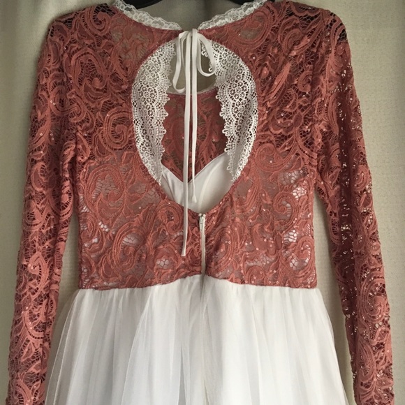 My Michelle Coral Lace Sequin Tulle Skirt Dress - Picture 8 of 10